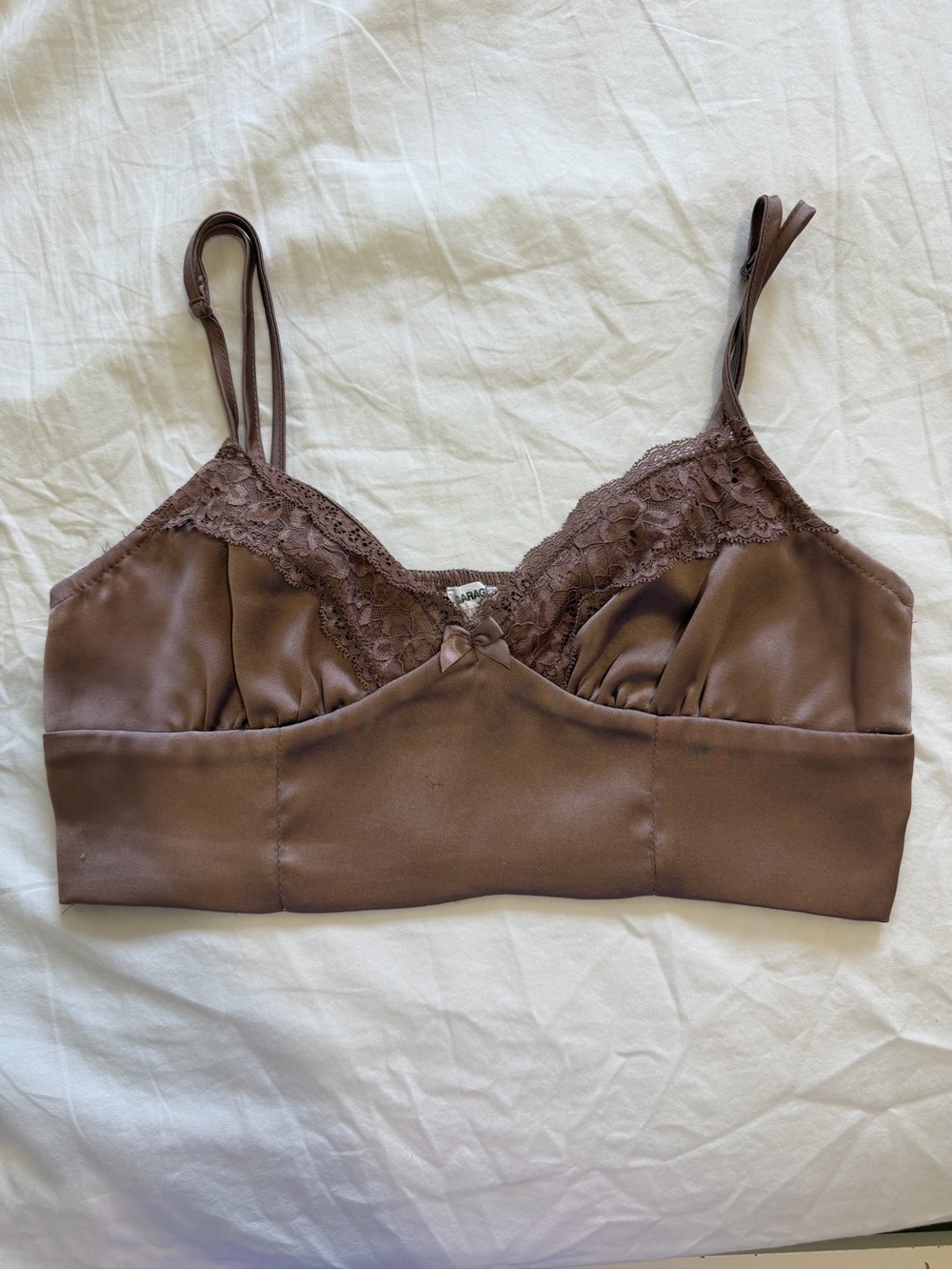 Garage Mauve Satin Lace Bralette